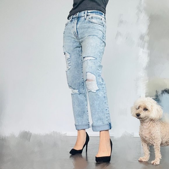 Abercrombie & Fitch Mid-Rise Boyfriend Jeans - Unworn - Size 25 - Picture 3 of 9